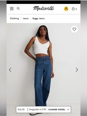 Madewell Wide-Leg High-Rise Jeans in Dark Blue Wash